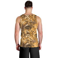 Hawaii Gold Tropical Leaves Men Tank Top - Polynesian Pride