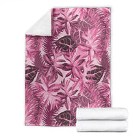 Hawaii Pink Tropical Leaves Blanket - Polynesian Pride