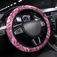 Hawaii Pink Tropical Leaves Steering Wheel Cover - Polynesian Pride