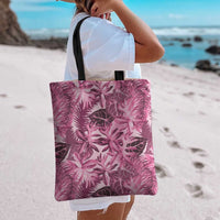 Hawaii Pink Tropical Leaves Tote Bag - Polynesian Pride