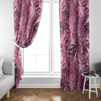 Hawaii Pink Tropical Leaves Window Curtain - Polynesian Pride