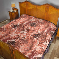 Hawaii Red Brown Tropical Leaves Quilt - Polynesian Pride