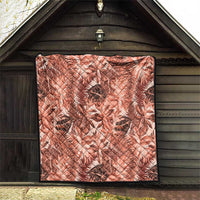 Hawaii Red Brown Tropical Leaves Quilt - Polynesian Pride