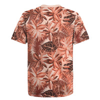 Hawaii Red Brown Tropical Leaves Rugby Jersey - Polynesian Pride