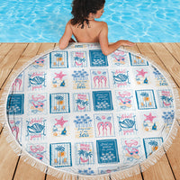 Hawaii Coastal Summer Postcard Beach Blanket