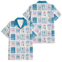 Hawaii Coastal Summer Postcard Family Matching Mermaid Dress and Hawaiian Shirt