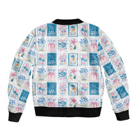 Hawaii Coastal Summer Postcard Sleeve Zip Bomber Jacket