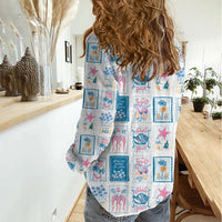 Hawaii Coastal Summer Postcard Women Casual Shirt