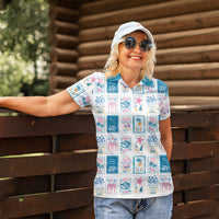 Hawaii Coastal Summer Postcard Women Polo Shirt