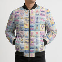 Aloha Summer Posters Grunge Textures Bomber Puffer Jacket