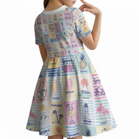 Aloha Summer Posters Grunge Textures Kid Short Sleeve Dress