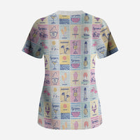 Aloha Summer Posters Grunge Textures Scrub Top