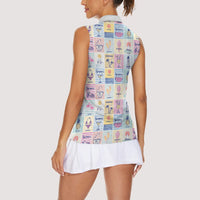 Aloha Summer Posters Grunge Textures Women Sleeveless Polo Shirt
