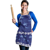 Blue Hawaii Palm Tree Hibiscus Apron Fantasy Summer Vibe LT01 - Polynesian Pride