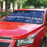 Blue Hawaii Palm Tree Hibiscus Auto Sun Shade Fantasy Summer Vibe LT01 - Polynesian Pride