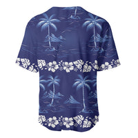 Blue Hawaii Palm Tree Hibiscus Baseball Jersey Fantasy Summer Vibe LT01 - Polynesian Pride