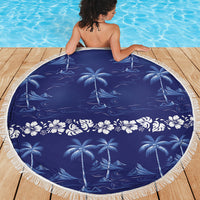 Blue Hawaii Palm Tree Hibiscus Beach Blanket Fantasy Summer Vibe LT01 - Polynesian Pride