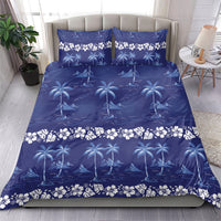 Blue Hawaii Palm Tree Hibiscus Bedding Set Fantasy Summer Vibe LT01 - Polynesian Pride