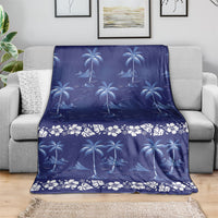 Blue Hawaii Palm Tree Hibiscus Blanket Fantasy Summer Vibe LT01 - Polynesian Pride