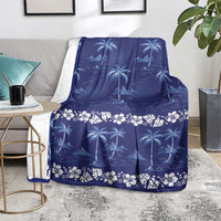 Blue Hawaii Palm Tree Hibiscus Blanket Fantasy Summer Vibe LT01 - Polynesian Pride