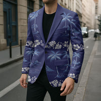 Blue Hawaii Palm Tree Hibiscus Blazer Fantasy Summer Vibe LT01 - Polynesian Pride
