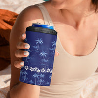 Blue Hawaii Palm Tree Hibiscus 4 in 1 Can Cooler Tumbler Fantasy Summer Vibe LT01 - Polynesian Pride