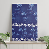 Blue Hawaii Palm Tree Hibiscus Canvas Wall Art Fantasy Summer Vibe LT01 - Polynesian Pride