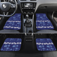 Blue Hawaii Palm Tree Hibiscus Car Mats Fantasy Summer Vibe LT01 Set 4pcs Blue - Polynesian Pride