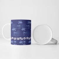 Blue Hawaii Palm Tree Hibiscus Ceramic Mug Fantasy Summer Vibe LT01 - Polynesian Pride