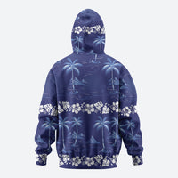 Blue Hawaii Palm Tree Hibiscus Hoodie Fantasy Summer Vibe LT01 - Polynesian Pride