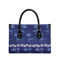 Blue Hawaii Palm Tree Hibiscus Leather Bag Fantasy Summer Vibe LT01 - Polynesian Pride