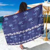 Blue Hawaii Palm Tree Hibiscus Sarong Fantasy Summer Vibe LT01 One Size 44 x 66 inches Blue - Polynesian Pride
