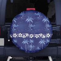 Blue Hawaii Palm Tree Hibiscus Spare Tire Cover Fantasy Summer Vibe LT01 No hole Blue - Polynesian Pride