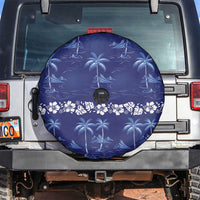 Blue Hawaii Palm Tree Hibiscus Spare Tire Cover Fantasy Summer Vibe LT01 Blue - Polynesian Pride