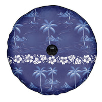 Blue Hawaii Palm Tree Hibiscus Spare Tire Cover Fantasy Summer Vibe LT01 - Polynesian Pride
