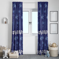 Blue Hawaii Palm Tree Hibiscus Window Curtain Fantasy Summer Vibe LT01 - Polynesian Pride