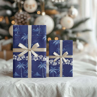 Blue Hawaii Palm Tree Hibiscus Wrapping Paper Fantasy Summer Vibe LT01 - Polynesian Pride