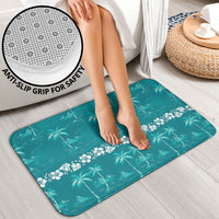 Cyan Hawaii Palm Tree Hibiscus Bathroom Set Fantasy Summer Vibe LT01 - Polynesian Pride