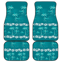 Cyan Hawaii Palm Tree Hibiscus Car Mats Fantasy Summer Vibe LT01 - Polynesian Pride