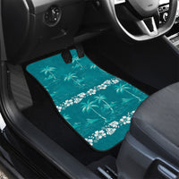 Cyan Hawaii Palm Tree Hibiscus Car Mats Fantasy Summer Vibe LT01 - Polynesian Pride