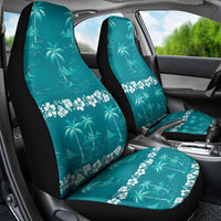 Cyan Hawaii Palm Tree Hibiscus Car Seat Cover Fantasy Summer Vibe LT01 - Polynesian Pride