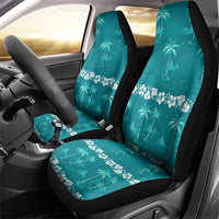 Cyan Hawaii Palm Tree Hibiscus Car Seat Cover Fantasy Summer Vibe LT01 - Polynesian Pride