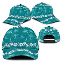 Cyan Hawaii Palm Tree Hibiscus Classic Cap Fantasy Summer Vibe LT01 - Polynesian Pride