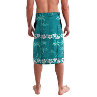 Cyan Hawaii Palm Tree Hibiscus Lavalava Fantasy Summer Vibe LT01 - Polynesian Pride