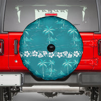 Cyan Hawaii Palm Tree Hibiscus Spare Tire Cover Fantasy Summer Vibe LT01 - Polynesian Pride