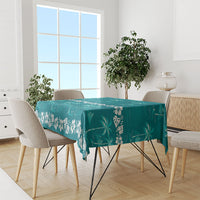 Cyan Hawaii Palm Tree Hibiscus Tablecloth Fantasy Summer Vibe LT01 - Polynesian Pride
