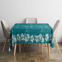Cyan Hawaii Palm Tree Hibiscus Tablecloth Fantasy Summer Vibe LT01 - Polynesian Pride
