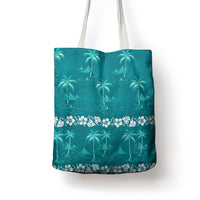 Cyan Hawaii Palm Tree Hibiscus Tote Bag Fantasy Summer Vibe LT01 - Polynesian Pride