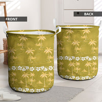 Yellow Hawaii Palm Tree Hibiscus Laundry Basket Fantasy Summer Vibe LT01 - Polynesian Pride