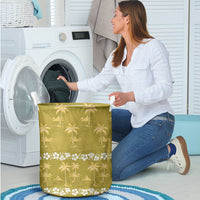 Yellow Hawaii Palm Tree Hibiscus Laundry Basket Fantasy Summer Vibe LT01 - Polynesian Pride
